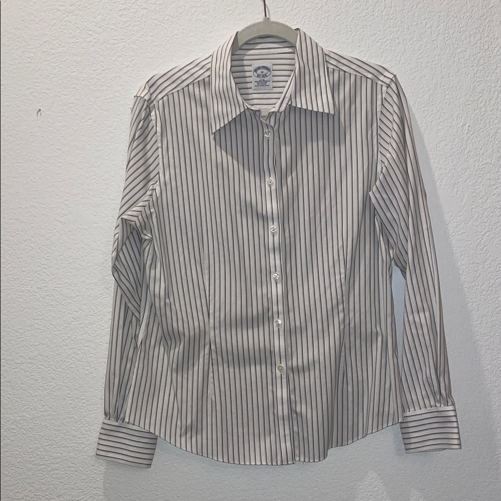 Brooks Brothers Black and White Striped Dress Shirt